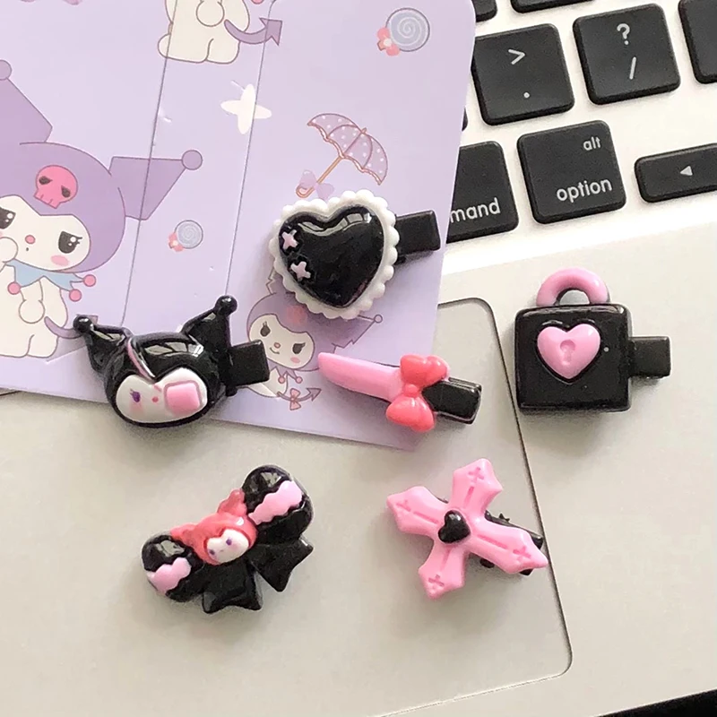 Zwart Roze Kulomi Haarclip Ovale Clip Lief Meisje Haarspeld Pony Zijclip Vrouw Hoofddeksels Haaraccessoires