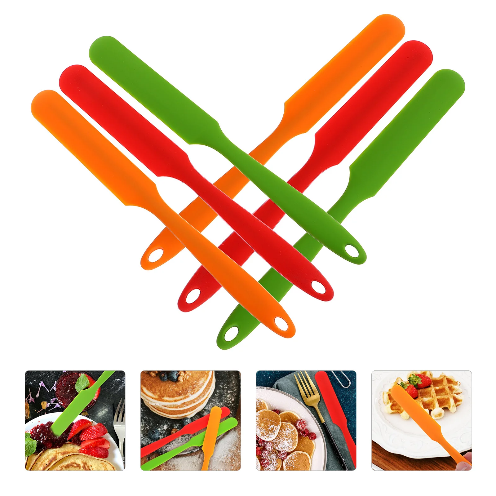 

6pcs Silicone Cream Kitchen Spatula For Dessert Diy Tool Jar Bakery Dessert Spatulas Kitchen Silicone Spatula Spreader