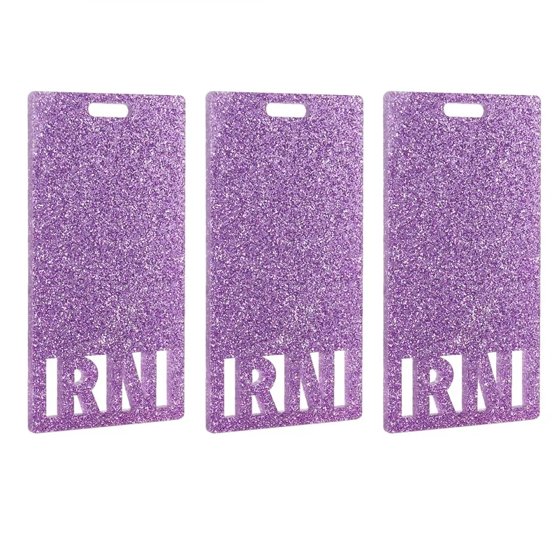 

3 Pcs Registered Nurse RN Glitter Badge 5.7X11cm Badge Holder ID Badge Card For Nurse Coworkers Nursing Students