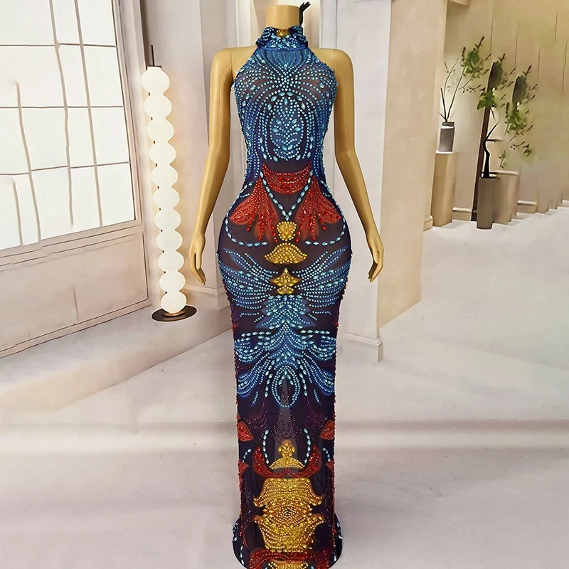 

Guochao 2022, контрастные цвета, индивидуальное уличное модное вечернее платье, коктейльное вечернее женское групповое платье для сцены и песен