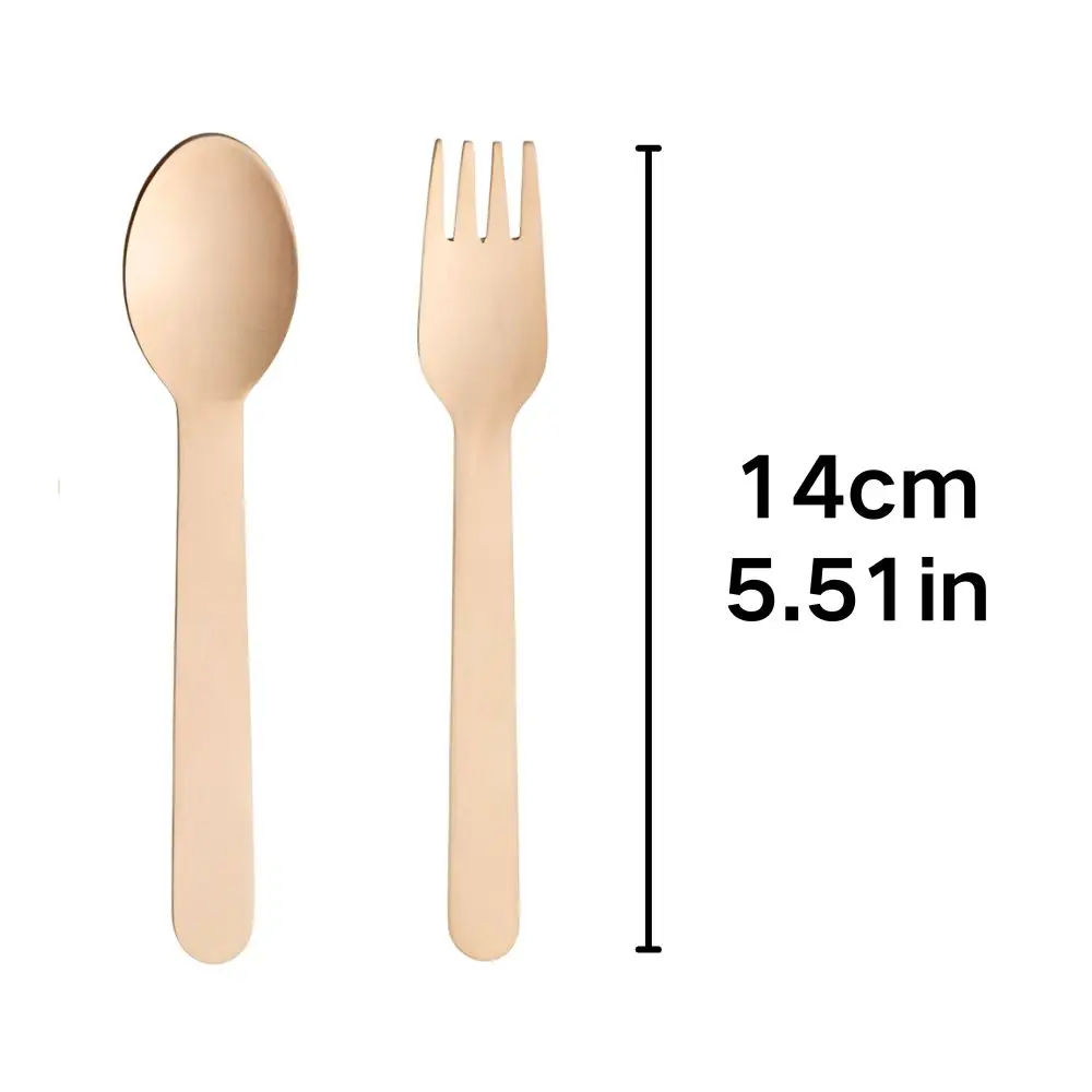 100pcs Disposable Wooden Spoons Forks Biodegradable Birch Wood Cutlery Party Picnic Tableware YMY