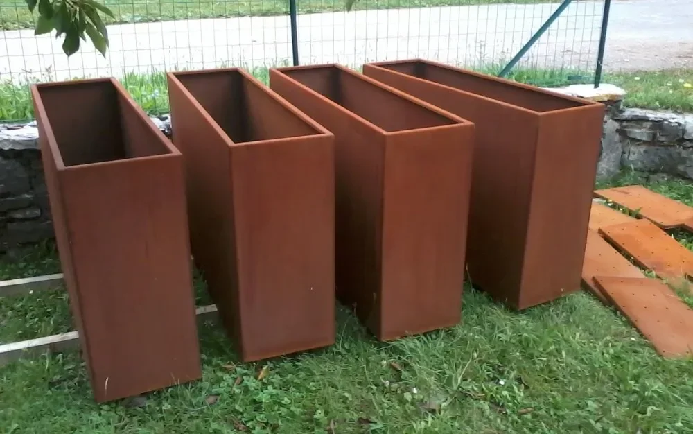 Garden Square Weathering Steel Planter Metal Pot for Home Decoration Use for Planting Flowers