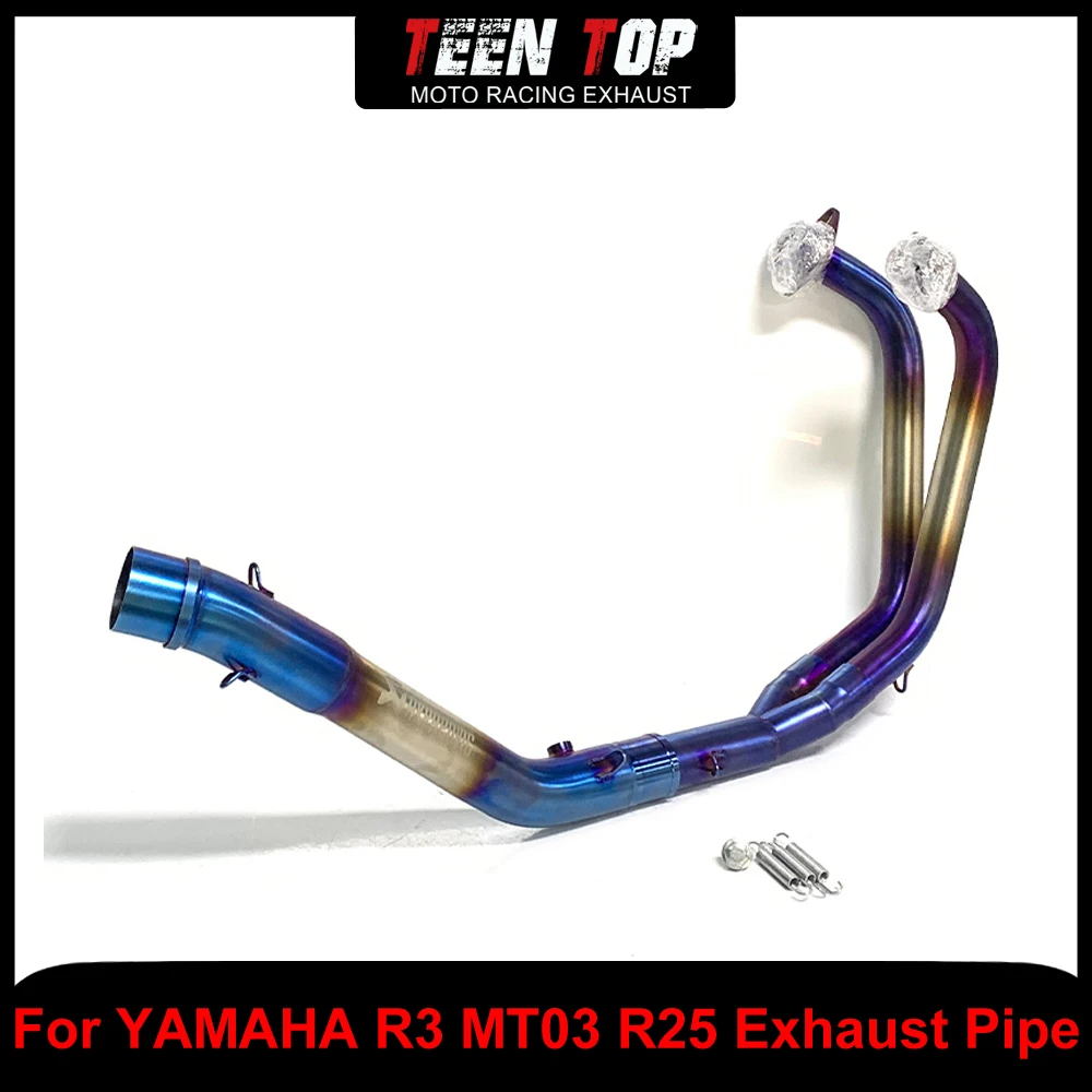 

51 мм выхлопная труба мотоцикла для Yamaha R3 R25 MT03, выхлопное локоть, передняя соединительная труба из нержавеющей стали R3, соединительная труба