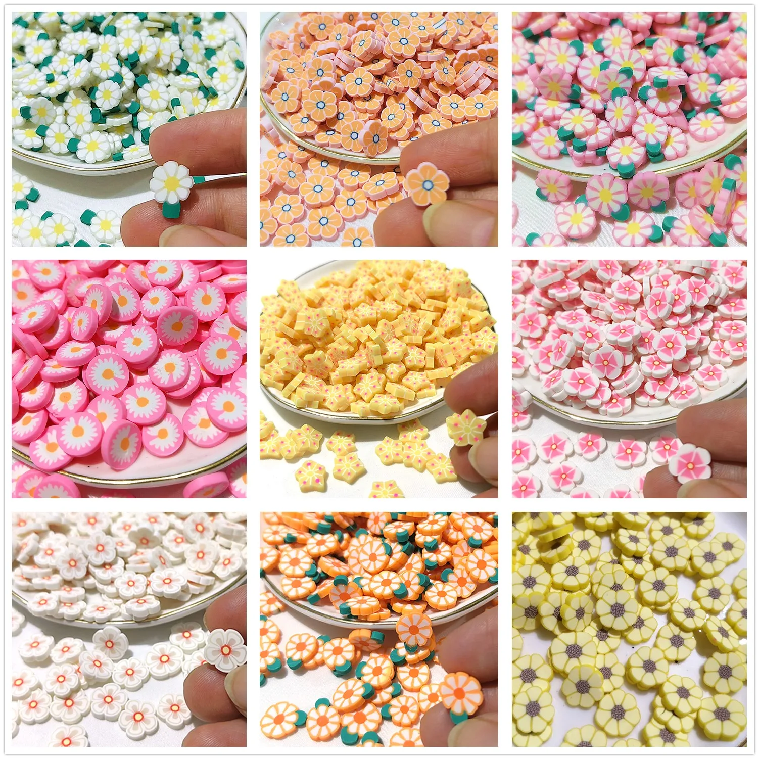 20g 5mm /10mm Liebe Polymer Clay bunte Herzen Frucht für DIY Handwerk winzige süße Accessoires verschiedene Designs – Detail 1