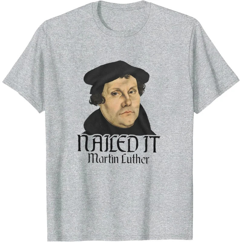 تي شيرت مارتن لوثر للرجال مسمرها احتجاج المسيحيين الإصلاح يوم لوثران تي شيرت مارتن لوثر قميص المرأة تيز