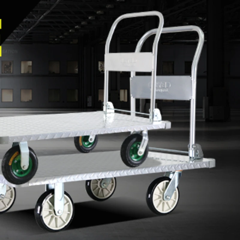 

Handling treasure, flatbed truck, steel plate cart, trolley, trailer, pulling goods, soft sound push truck, pulling cart