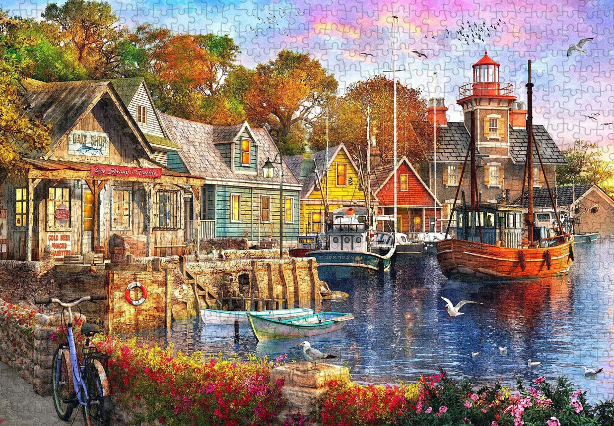 

Country sunset The wooden puzzle 1000 pieces ersion jigsaw puzzle white card adult children's educational toys