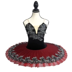 Gonna da balletto per bambini gonna da ballo rossa nera con cigno Swan Lake TUTU da balletto professionale abito da spettacolo gonna soffice