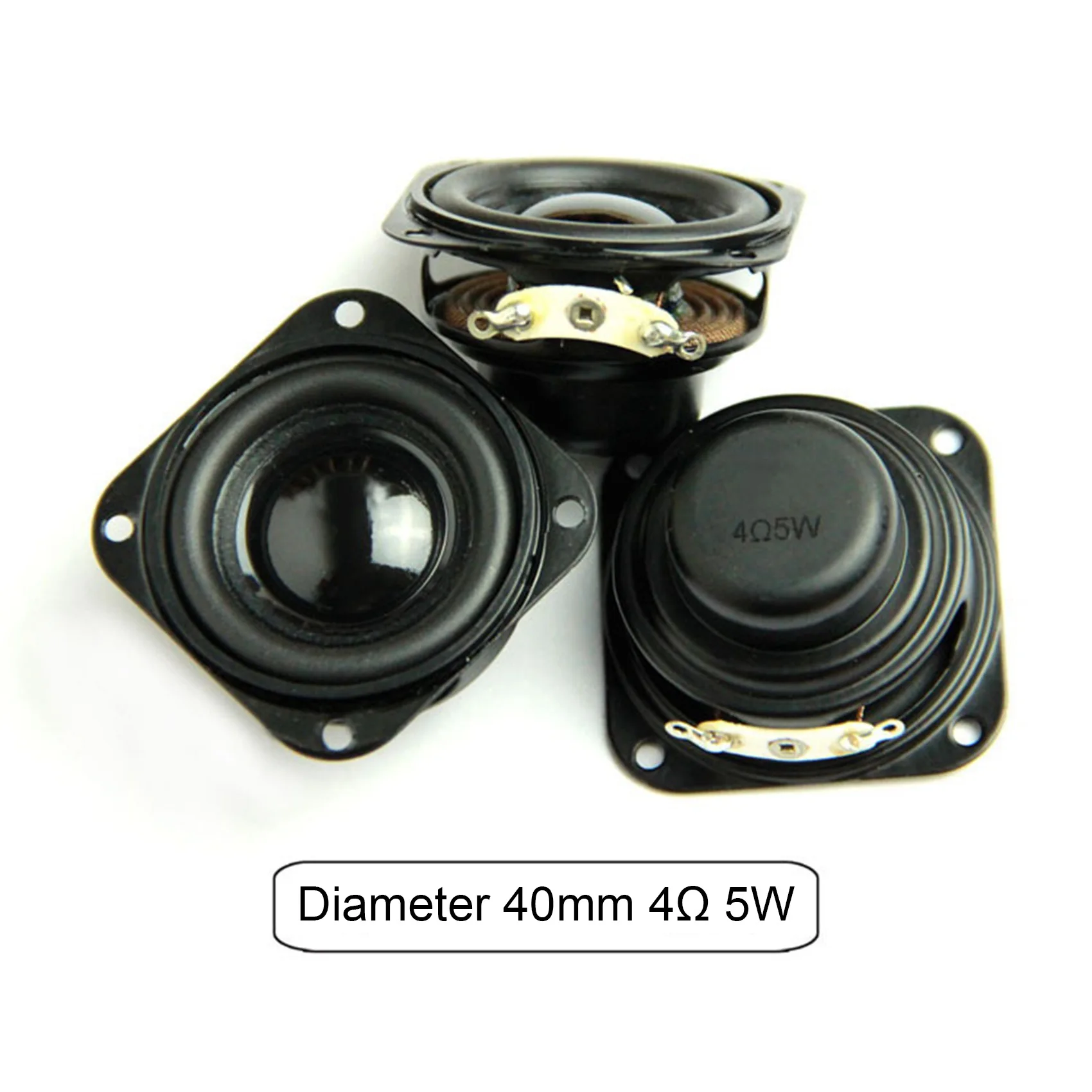 2PCS 1.5 inch Audio Speaker 4Ω 5W 40mm Bass Multimedia Loudspeaker DIY Sound Mini Speaker with Fixing Hole