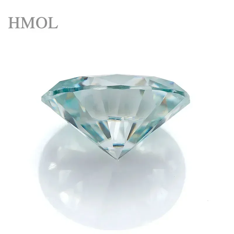 HMOL Moissanite lampu bentuk Oval warna biru Aqua VVS1 permata berkilau berlian harga grosir pabrik GRA dengan manik-manik sertifikat