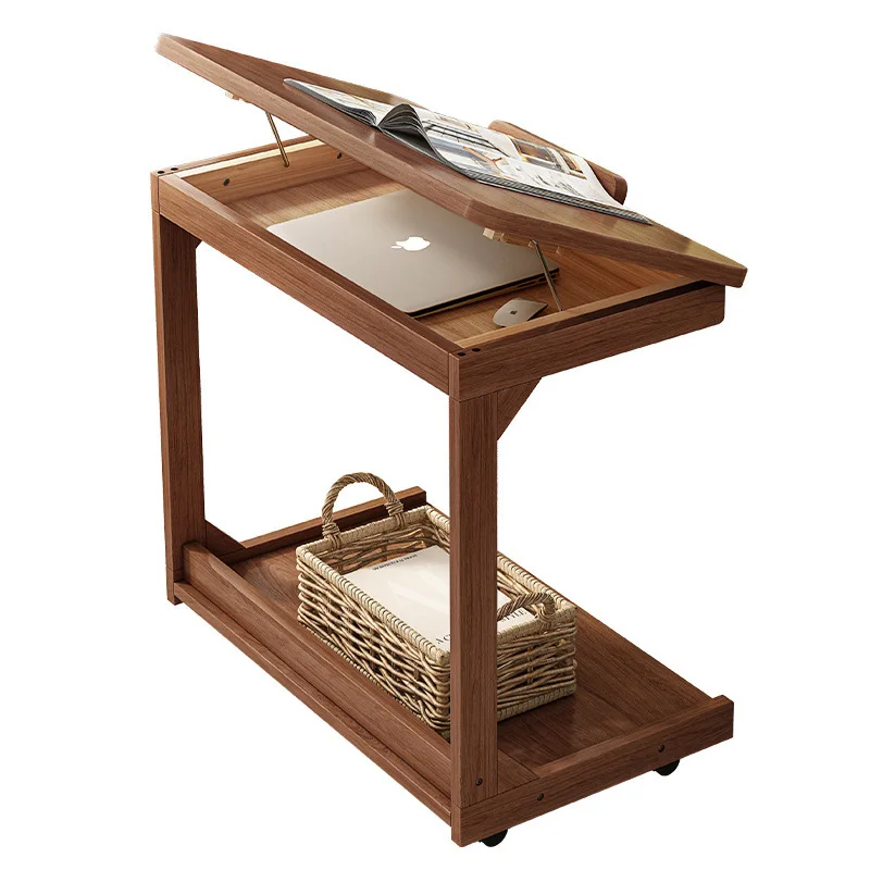 

Removable bedside table Simple small computer table Bedroom Home living room Flippable sofa side table