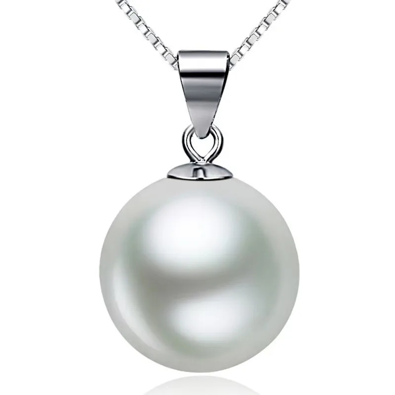 

Charming Huge 13-14mm Natural Sea Genuine white Perfect Round Pearl Necklace Pendant 22AAA