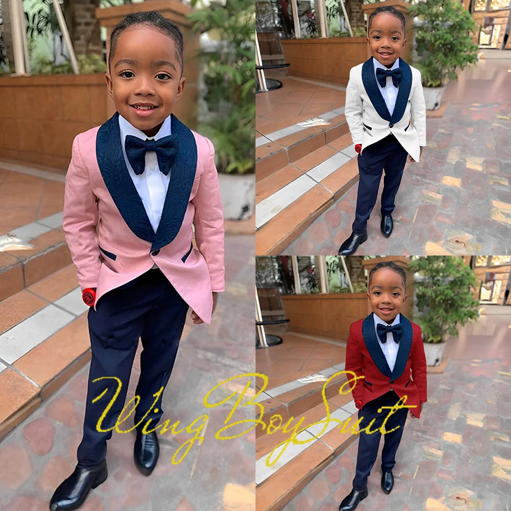 

Hot Style Boys Suits Pants 2 Piece Set Wedding Tuxedo Kids Formal Pattern Clothes Ring Bearer Blazer