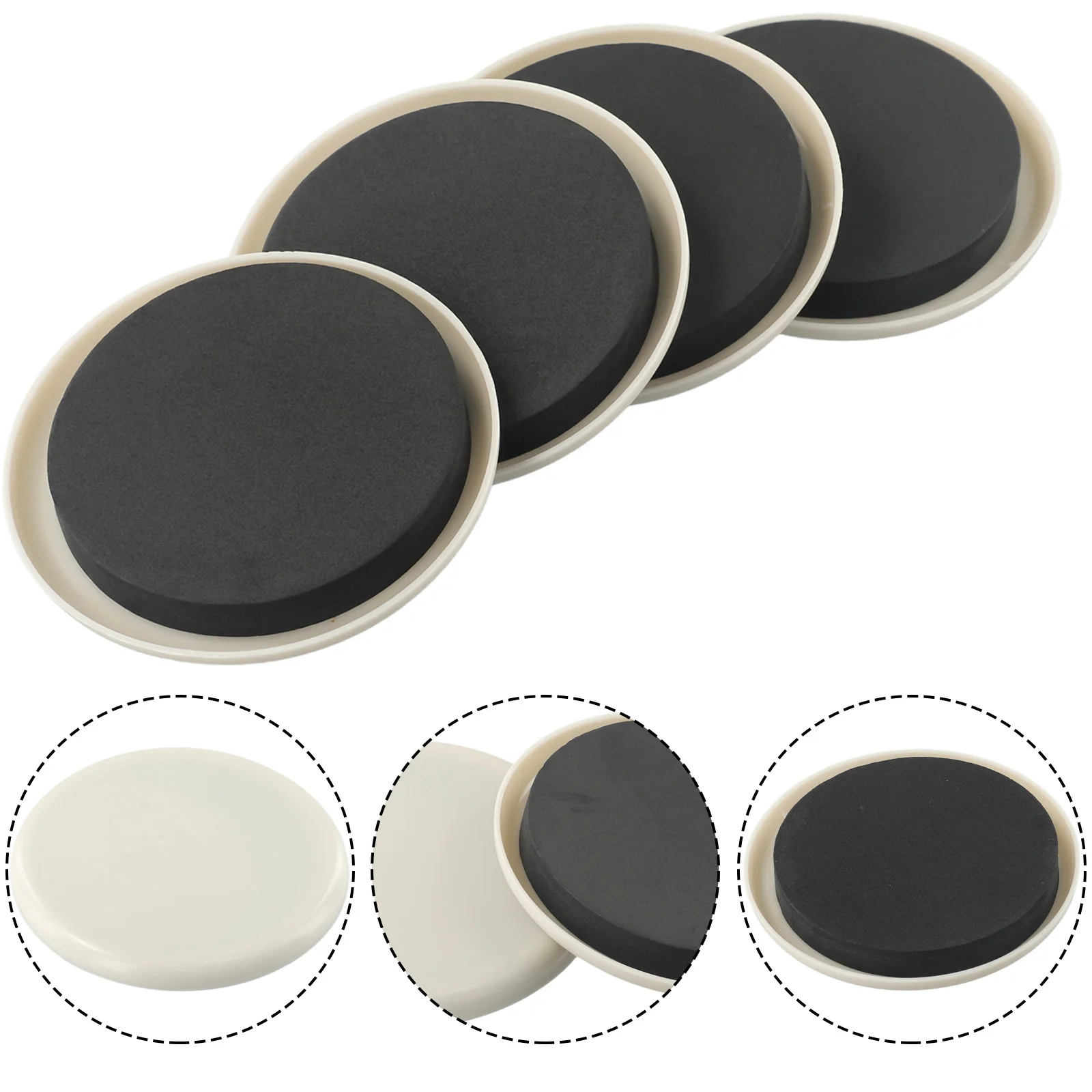 4Pcs Furniture Sliders Pads Anti Scratch Easy Move Table Chair Leg Mat Floor Protector For Hardwood Rug PTFE Accessory In Stock