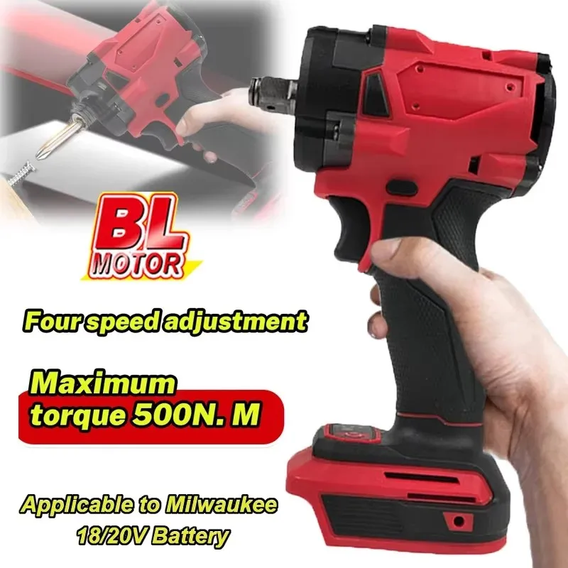 Clé à impac sans balais 500N.m, tournevis électrique sans fil, outils électriques pour Milwaukee, outil de Service de perceuse à batterie 18V