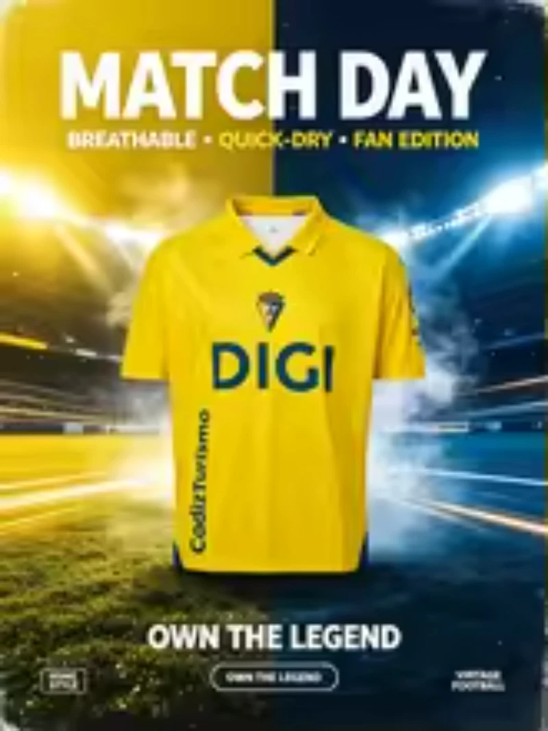 2026 New 3D Print Quick-dry Sports Breathable Casual Men's Women Short Sleeved T-shirt Cádiz CF Football Jersey Family Kids Tees