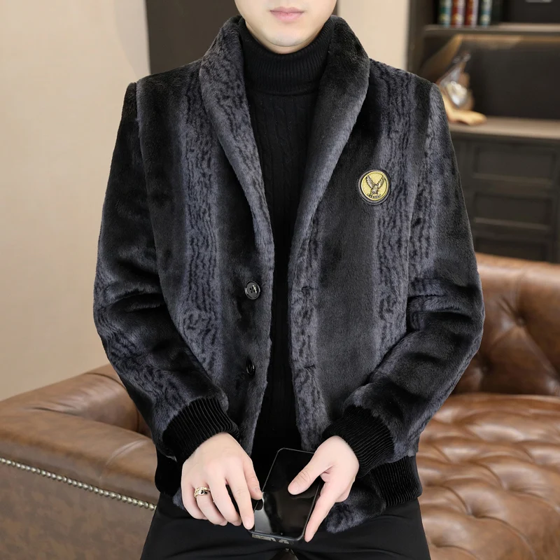 

Мужское зимнее утепленное шерстяное пальто с меховой подкладкой, модное, с воротником в деловом стиле, теплое, для ношения под костюм