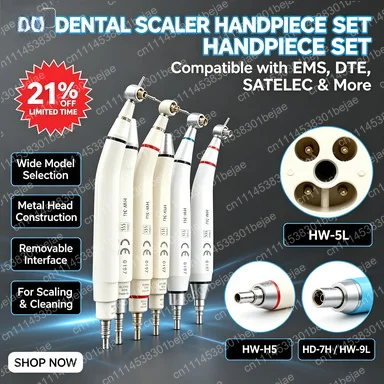 Ultrasonic Dental Scaler Handle Plug-in with Light 5L Compatible with EMS Satellite