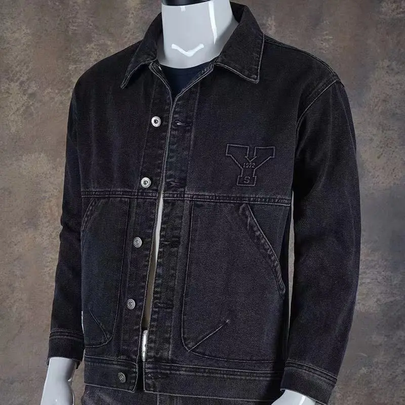 Autumn and Winter 2026 Retro Denim Jacket Men's Korean Slim Trend Handsome Multi-pocket Brand Man Luxury Tooling Jacket Men