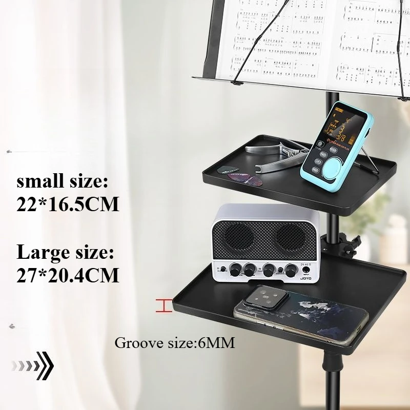 

Music stand storage tray, height-adjustable, sheet music stand pallet, musical instrument accessories