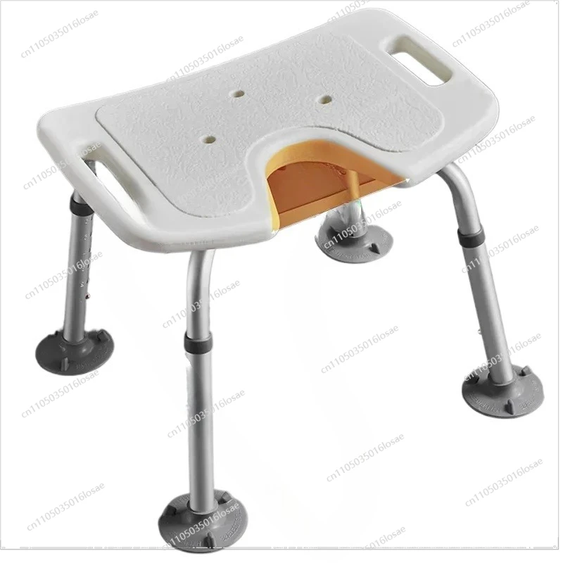 Bathroom Stool for Elderly Pregnant Women Thickened Plastic Stool Non-slip Bath Chair Height Adjustable Aluminum Alloy Stool L