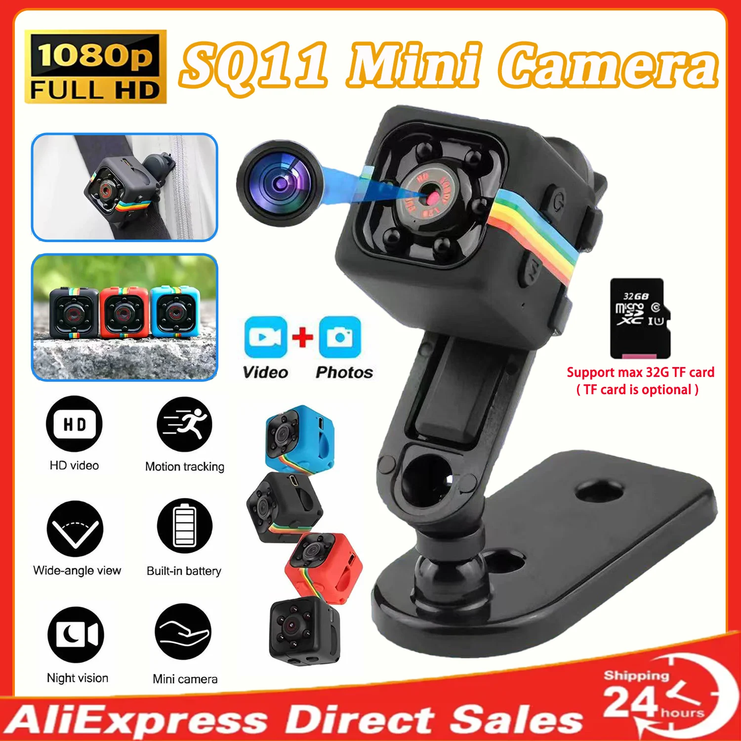 

Mini Hd Camera Sq11 1080p Portable Small Nanny Cam Video Voice Mini Dv Recorder Indoor Covert Security Camera For Office Home