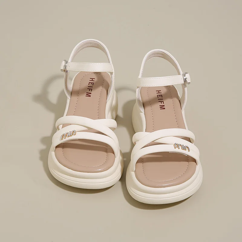 

Women summer comfortable non-slip sandals soft lightweight Pu PVC sole 5.5cm thick casual breathable fashion footwear