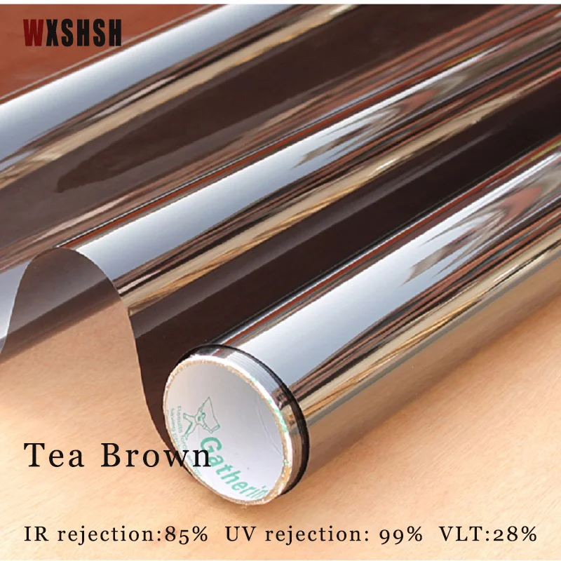 3D adhesive film for glass Vinyl Sun-Blocking UV-Reduction Explosion-Proof Removable Decorative Home Tinting-films Tea Brown