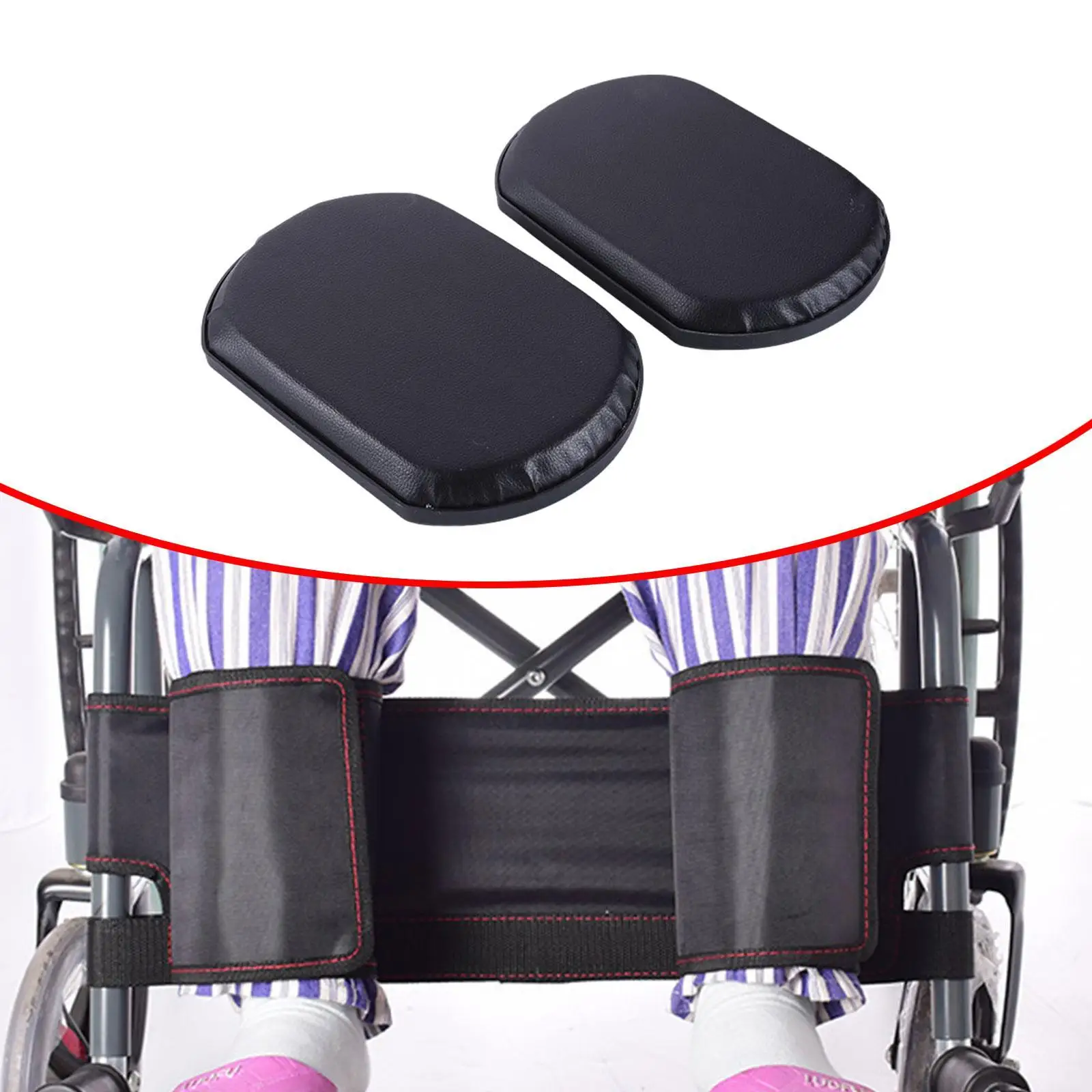 2 Pieces Wheelchairs Legrest Leg Pads Leather Accessories Replacement Compatible Wheelchairs Pedal Leg Cushion for Wheelchairs