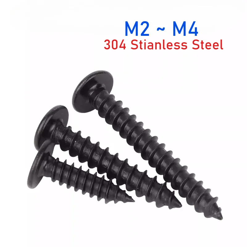 

Black 304 Stianless Steel Super Ultra Thin Hex Socket Flat Head Screw Self-Tapping Wood Screws M2 M2.3 M2.6 M3 M3.5 M4