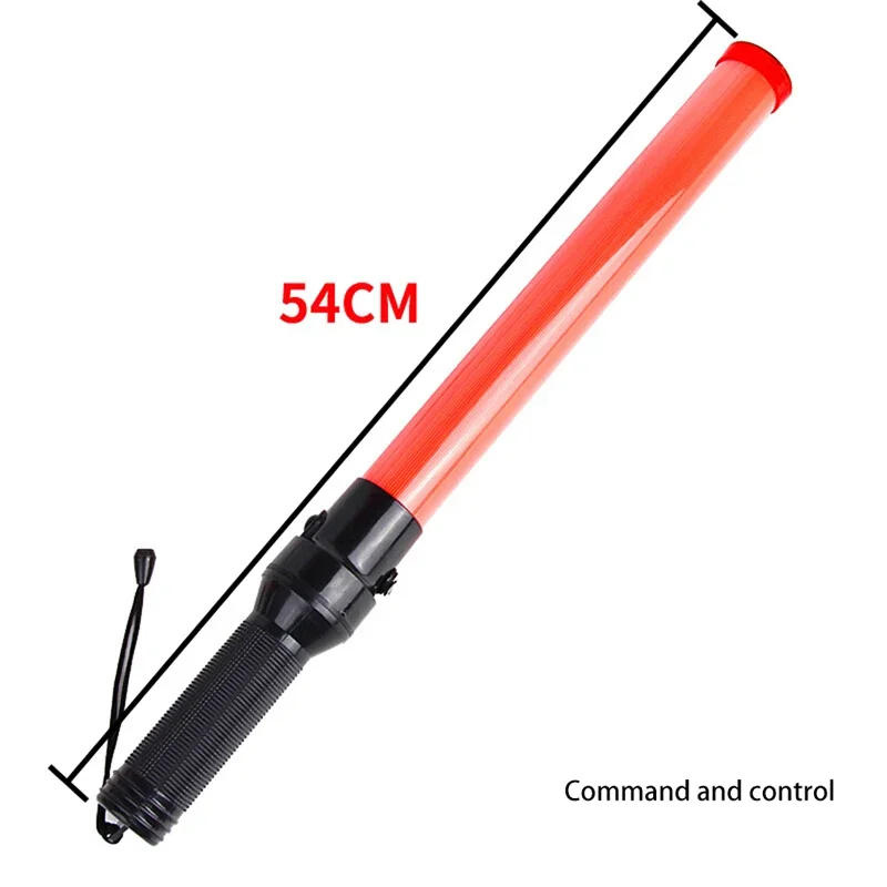 Outdoor LED vermelho piscando luz, sinal de tráfego rodoviário aviso, Plasitc Wand, Ref segurança ferramenta de comando, 54 centímetros