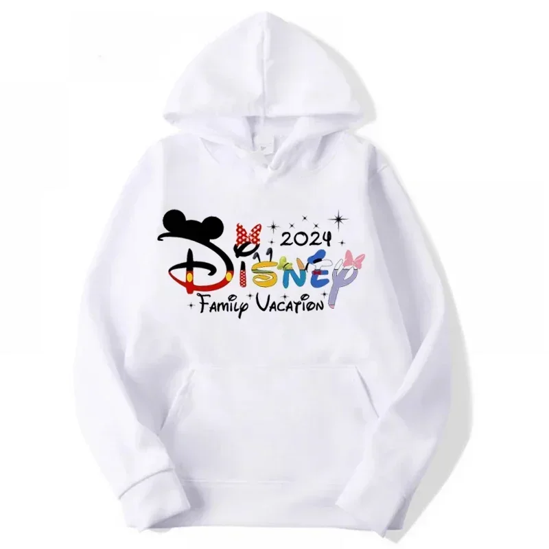 2024 Disney Cartoon Male Sweatshirts Pocket Anime Print Loose Clothing Cozy Daily Men Hoodies Autumn Winter Popular Pullover