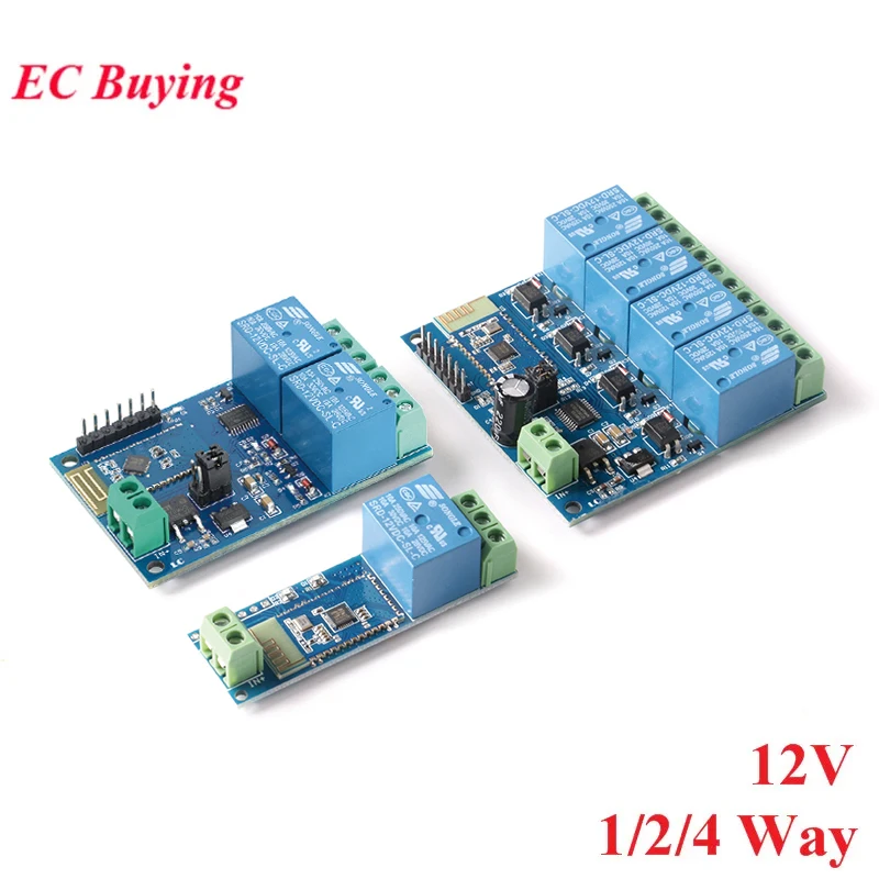 5V/12V ESP8266 Bluetooth-compatible Relay Module 1 2 4 Way Channel IoT Things Smart Home Mobile Phone APP Remote Control Switch