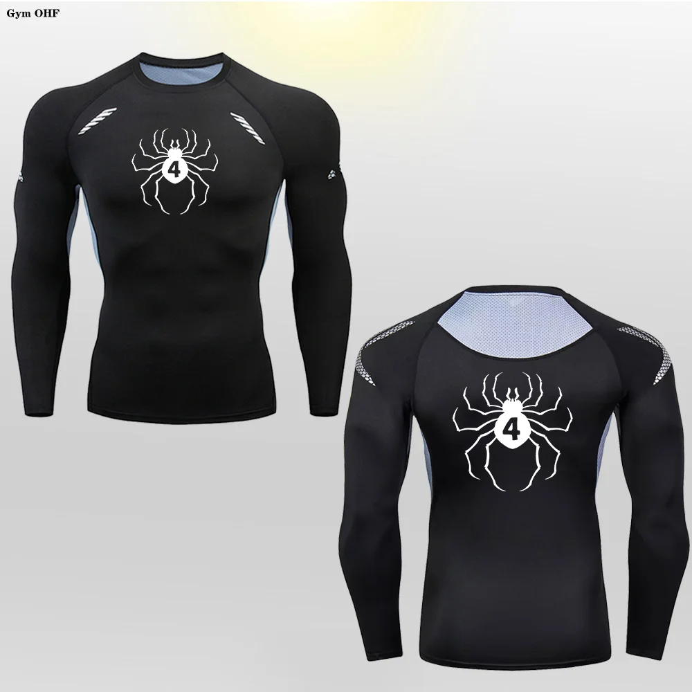 Spider Long Sleeve Running T-Shirt Men's Fitness Training Tights Gym Sports T Shirt Jogging Suit Quick Dry Tops Men Clothing