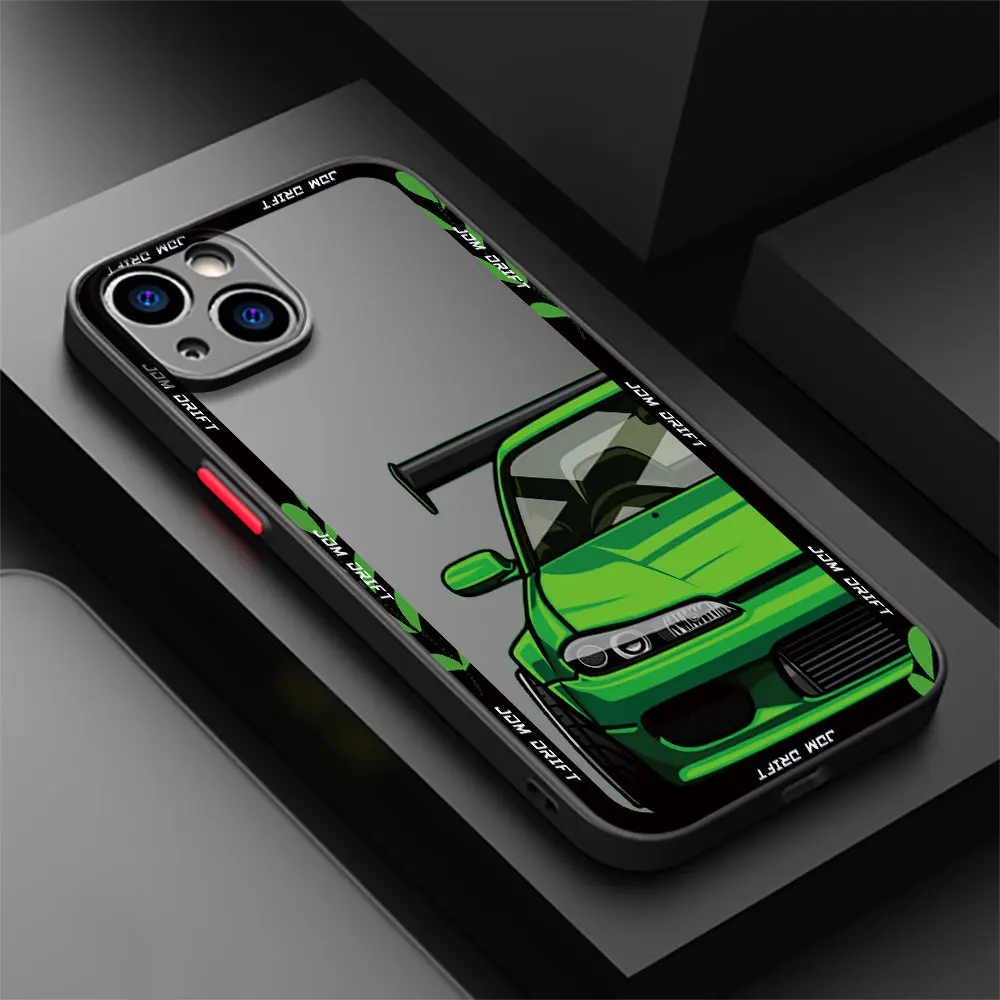 Cool Car Phone Case for iPhone 15ProMax 13 Mini 12 Pro 16 11 Pro SE XS Max 8 7 XR 14 Plus Soft Cover Luxury