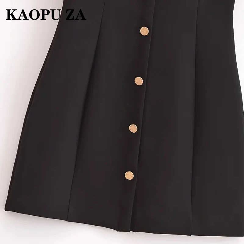 KAOPU ZA 2024 New Summer women's Casual manica corta Dress Shirt Dress Fashion Black Mini Button Up Dresses