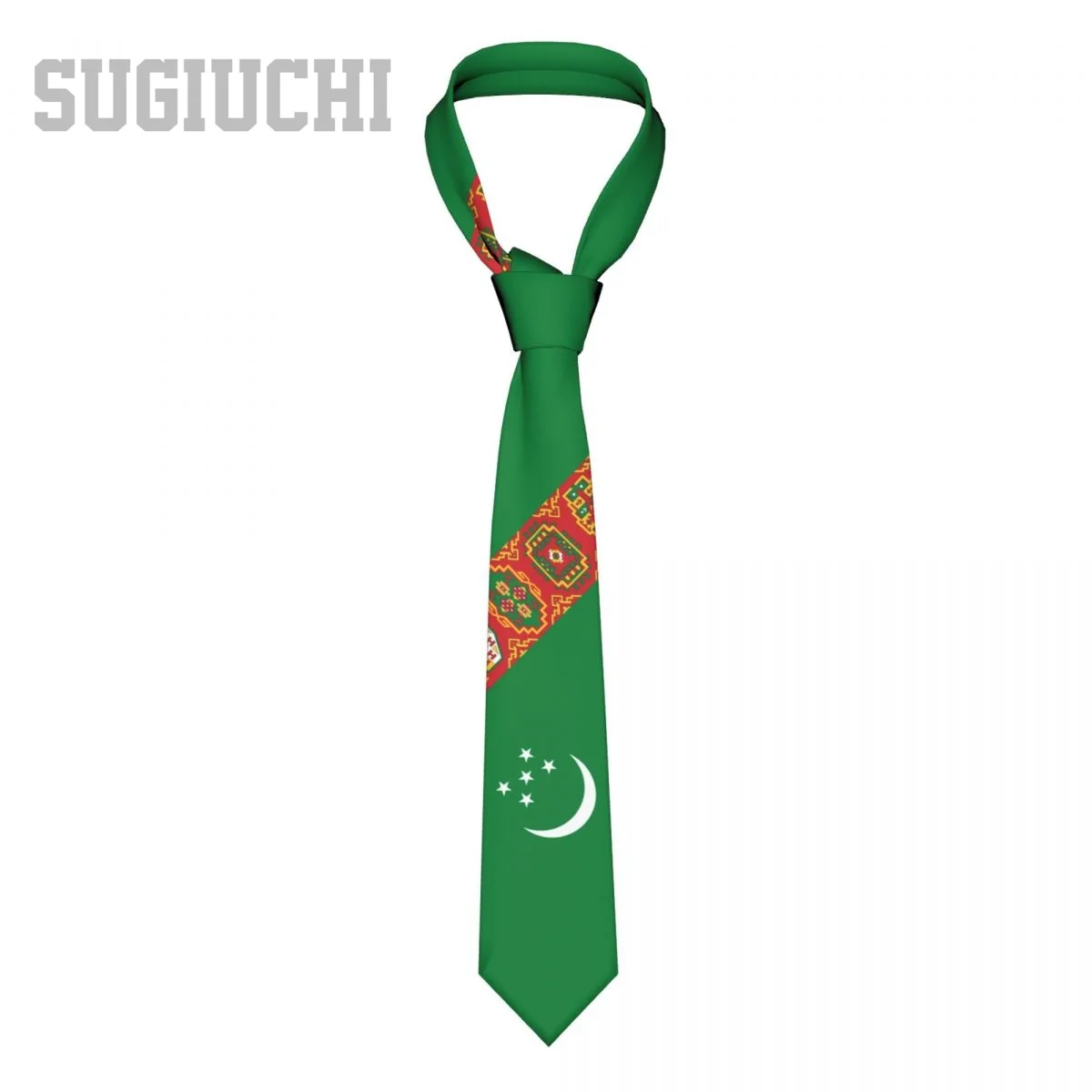 

Turkmenistan Flag Emblem Men Women Neck Ties Casual Plaid Tie Suits Slim Wedding Party Business Necktie Gravatas