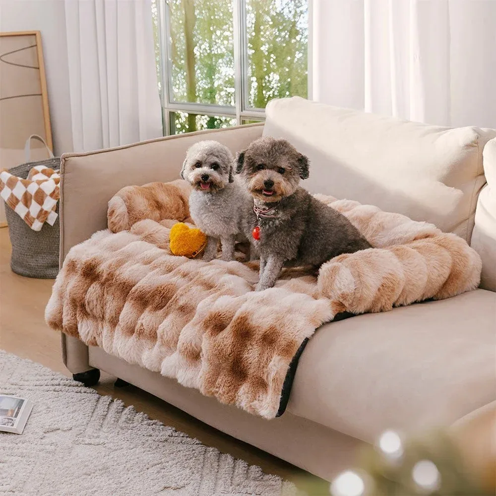 Fluffy Plush Pet Dog Bed Sofa for Large Dogs House Mat Kennel Winter Warm Cat Bed Pad Washable Dog Cushion Blanket Sofa Cover