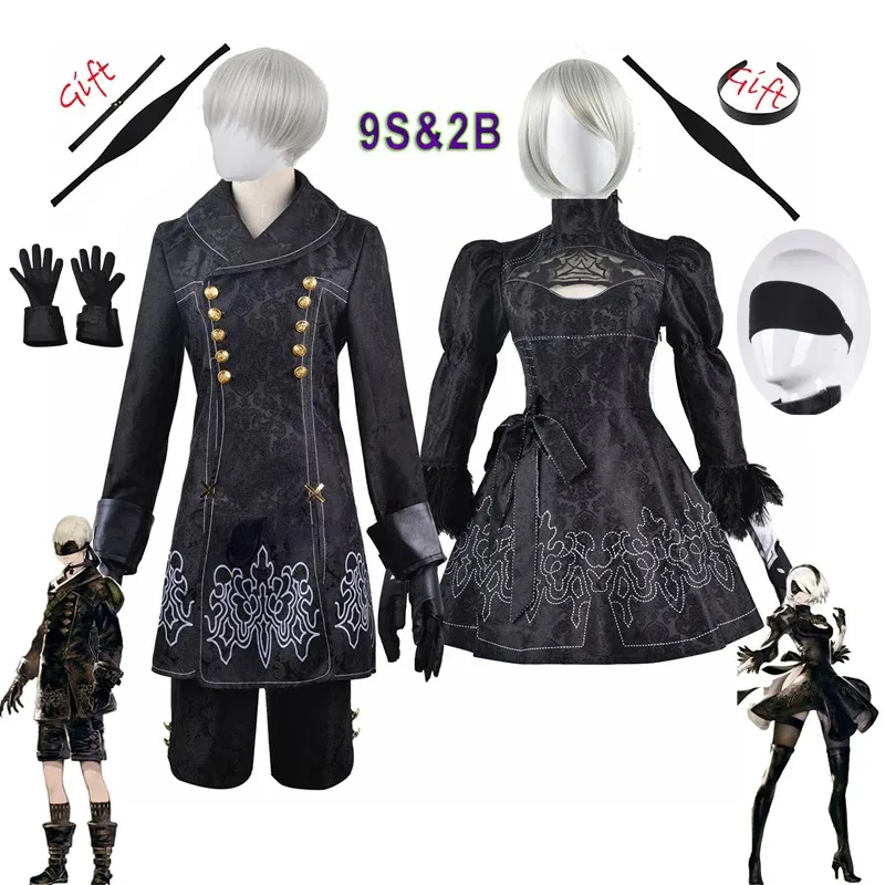Костюм Bear House AA 1, аниме Nier Automata 9S Yorha 2B, костюм для косплея, мужской и женский наряд, парик, маскировка w1a2t, новинка 2025 г.