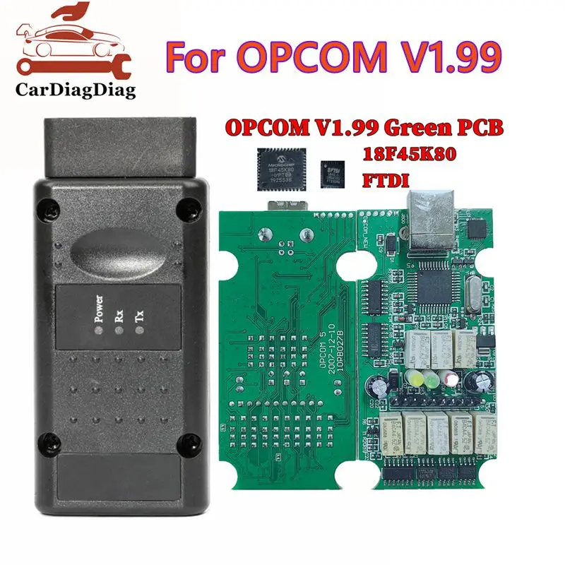OPCOM V5 For Opel OP COM 1.99 Car Diagnostic for Opel OP-COM V1.99 18F45K80  CAN BUS OBD OBD2 Auto Tools