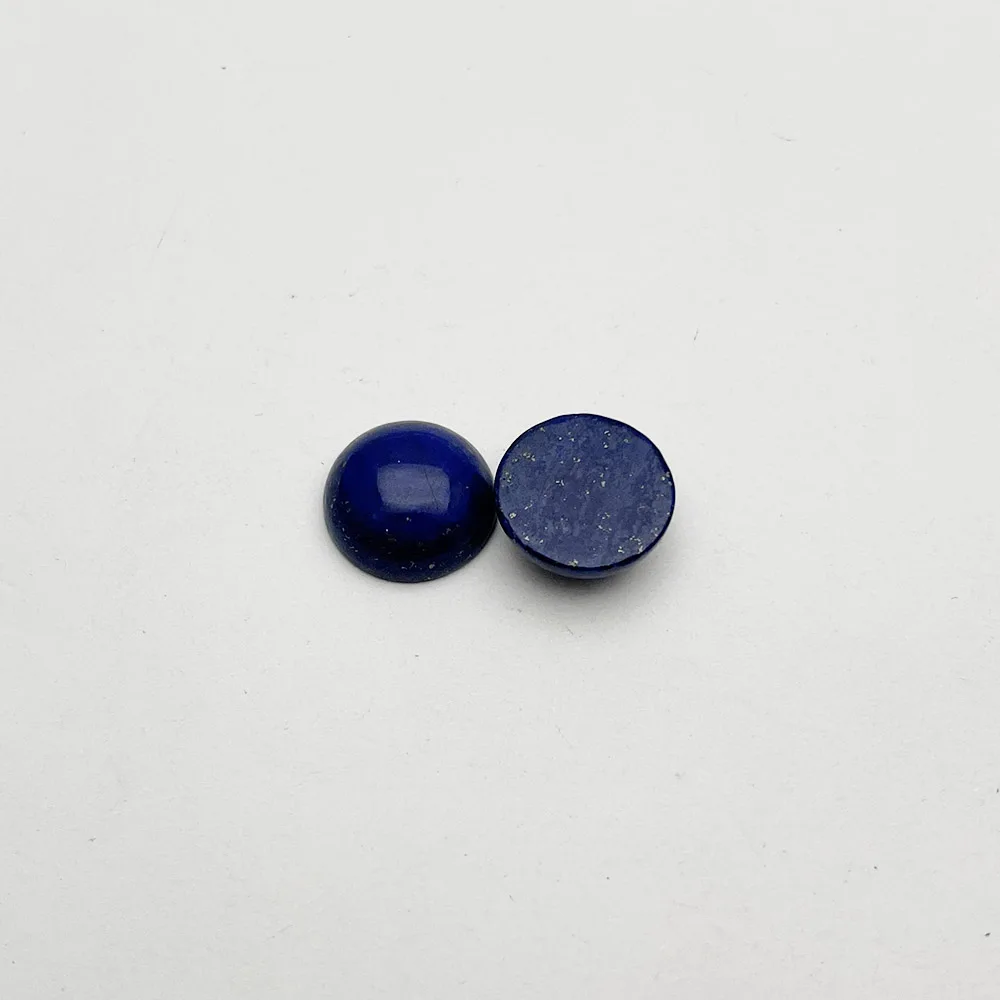 Fashion lapis lazuli 16mm Natural gem Stone cabochon Charm round bead jewelry making Ring earring accessories 12pc Flat bottom