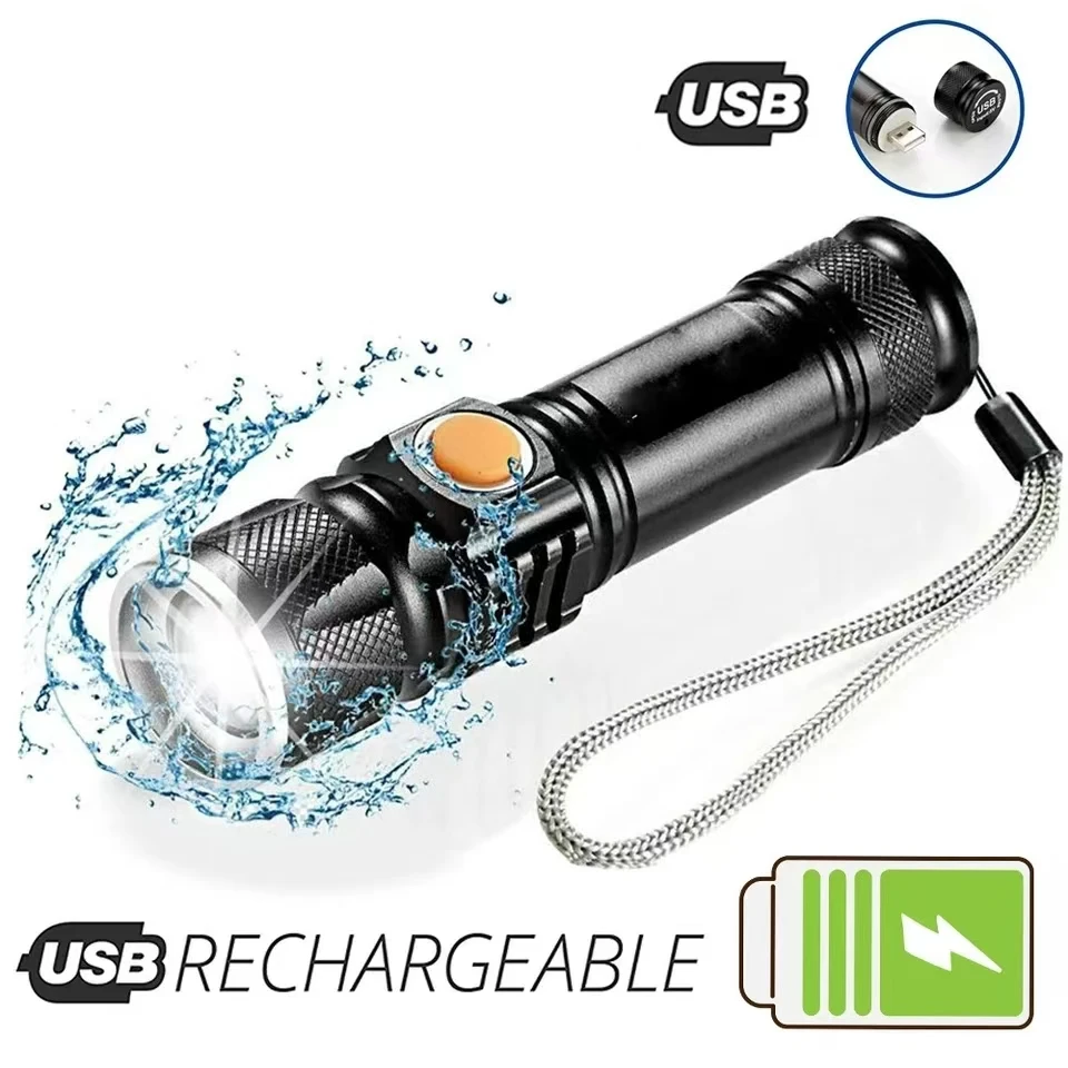 Rechargeable Light Lanterna Portable Rechargeable Led Lamp High Power Led Flashlight Fishing Camping Work Powerful Lamps Usb