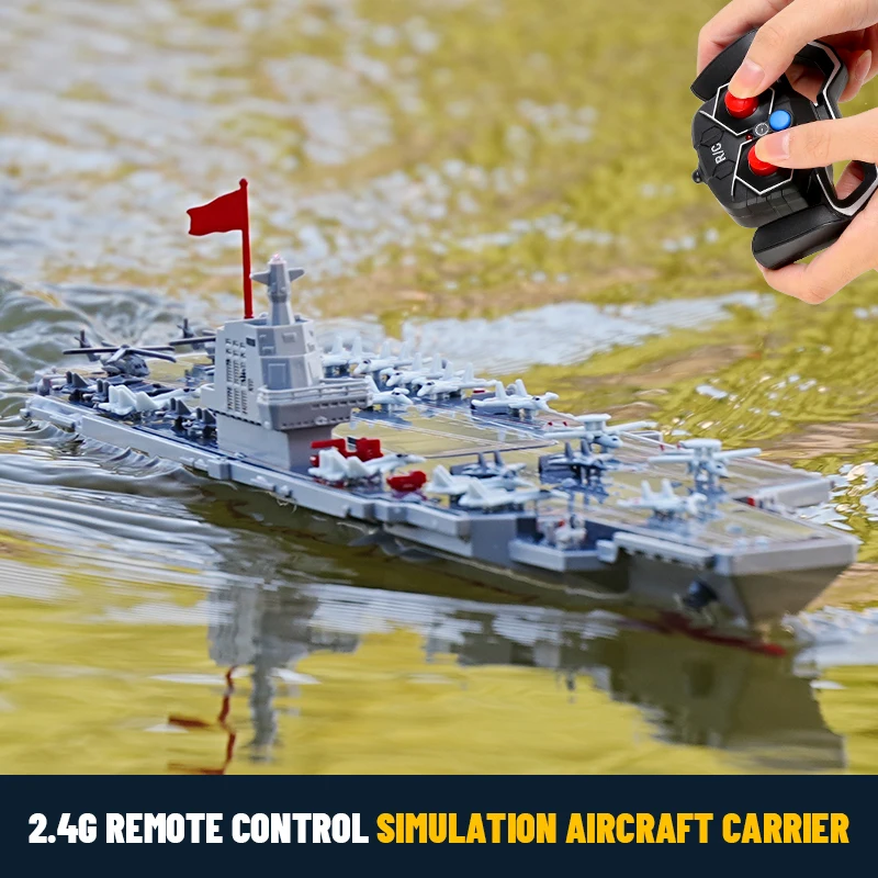 JJRC S19 RC Aircraft Carrier Dual Motor Drift Simulation Destroyer Model 2.4G High-Speed Rc Remote Control Ship Summer Explosion