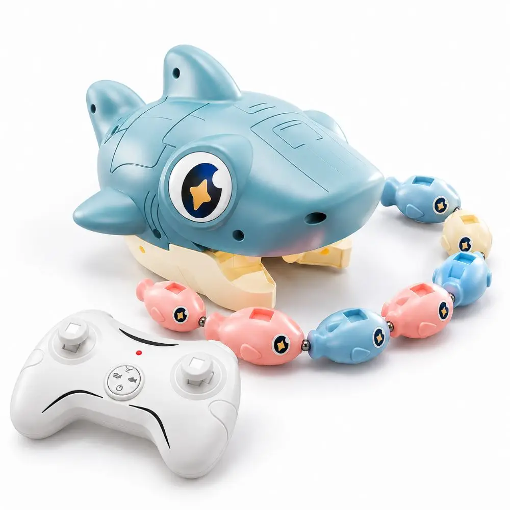 Magnetic RC Shark Snake Car Toy Interactive Rechargeable Remote Control Car Bead Eating Desktop Magnetic RC Car Tabletop Game