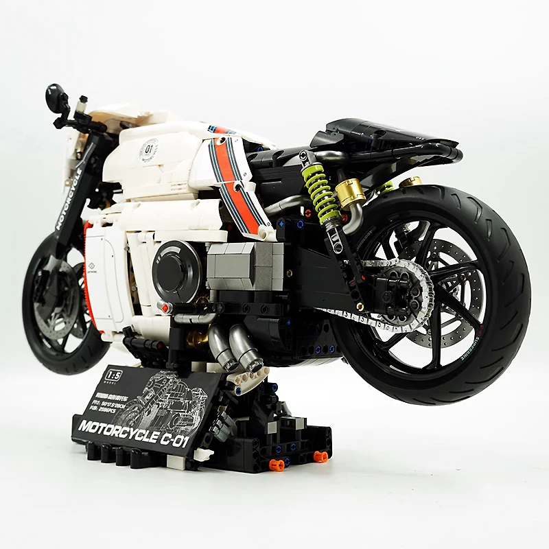 Blocs de construction de Robot Lotus C-01 60520 modèle de moto 2 en 1, assemblage technique de moto 1:5, jouet de bricolage pour enfants, cadeaux de noël