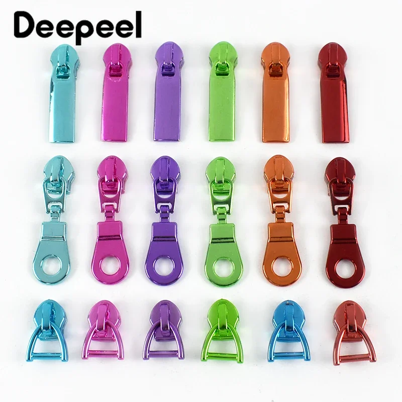 5/10Pcs Deepeel 5# Nylon Zipper Slider Bag Jacket Zip Puller Head Clothing Closures Zippers Repair Kits DIY Sewing Accessories