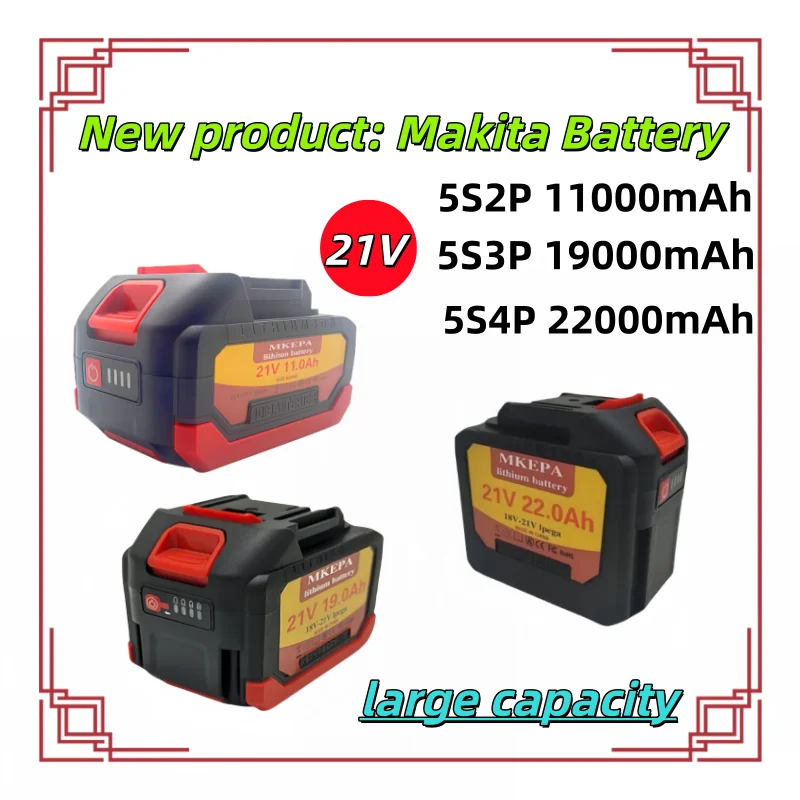 2025 Pro 21V 22000mAh Nová velkokapacitní náhradní baterie pro elektrické nářadí, vhodná pro elektrický šroubovák Makita🔋 - náhled 2