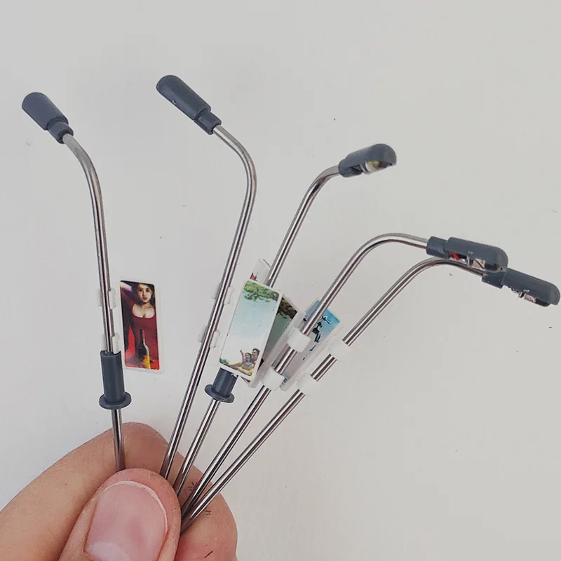 5Pcs Miniature Scale 1:100 1:150 1:200 Street Lamp Model 3V Lighting Materials for Building Sand Table Landscape Diorama Kits
