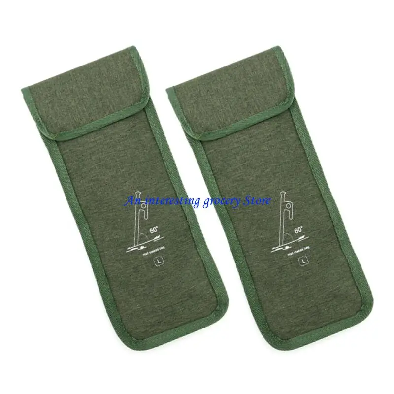 652D 2Pcs Tent Stake Storage Bag Camping Peg Organizers Ground Nails Carry Case