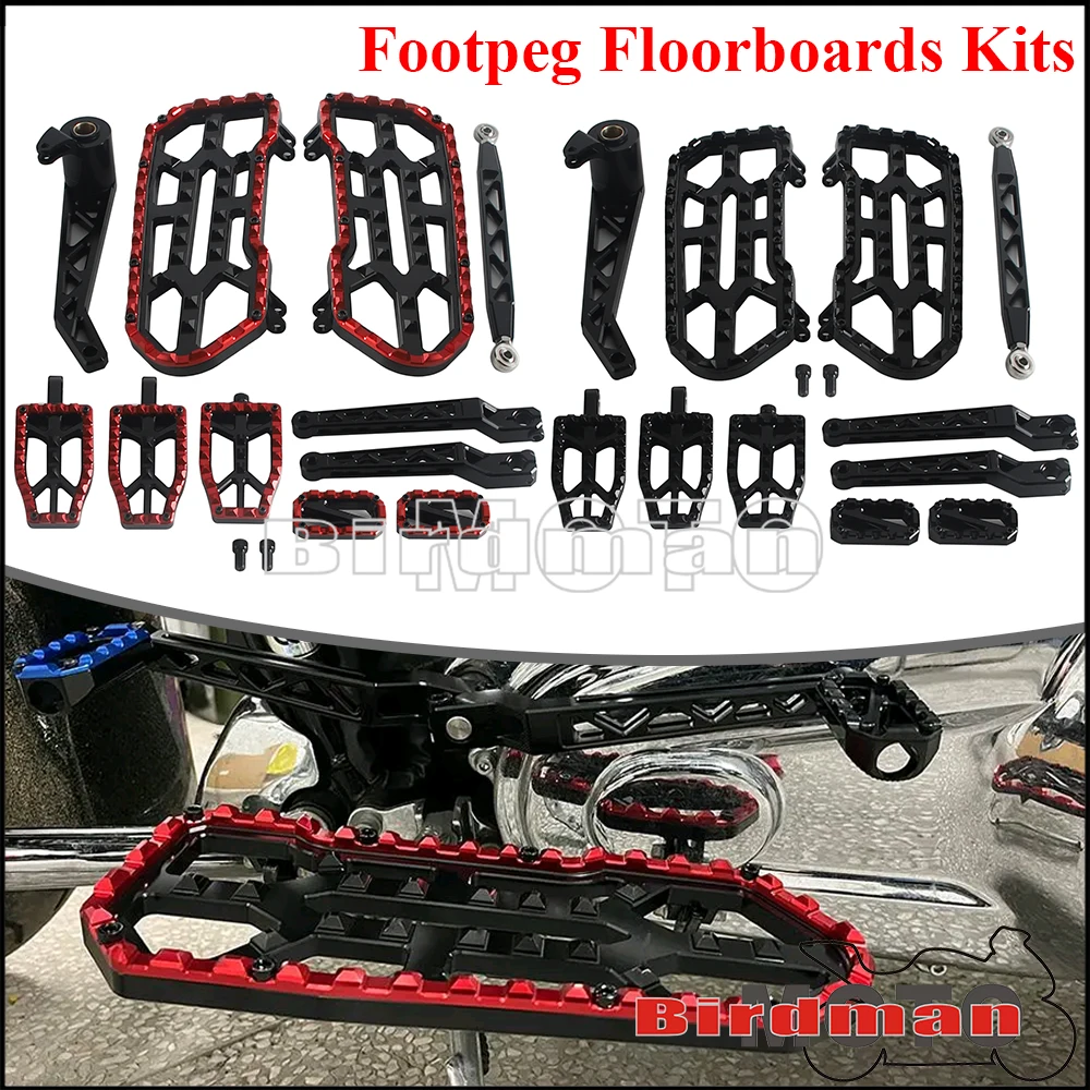 Motorcycle Driver Passenger Floorboards Foot Pegs Shift Linkage Rod For Harley Touring Street Road Electra Glide Road King 14-26
